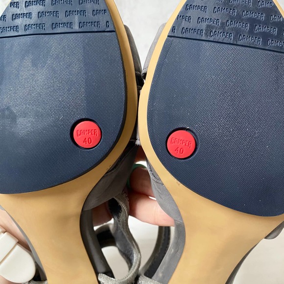 CAMPER Gray Suede Ankle Strap Myriam Sandal Size 10 - Picture 13 of 14